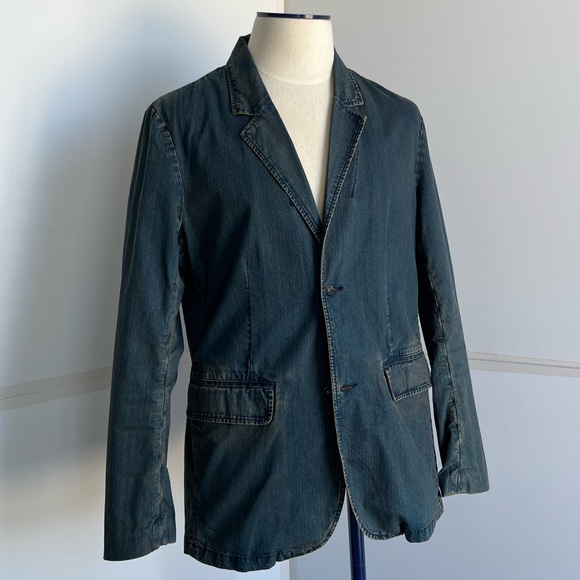 GAP Suits & Blazers Gap Mens Dirty Washed Denim Blazer Poshmark